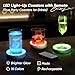 LED Light-Up Coaster & Bubble Glass Set - 15 Colors, 4 Brightness Levels, 36H Long Battery Life Rechargeable Bottle Glorifier for Home Bar, Party, Spirits Display, Light Up Coasters (1 Bubble Pack)