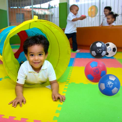 Macro Giant 6 Inch (Dia.) Pu Foam Soccer, Set Of 4, Basic Colors, Training, Practice, Playground Ball, Kid Sports Toys, Kickball, Toy Gift, Physical Education Exercise #TOP5