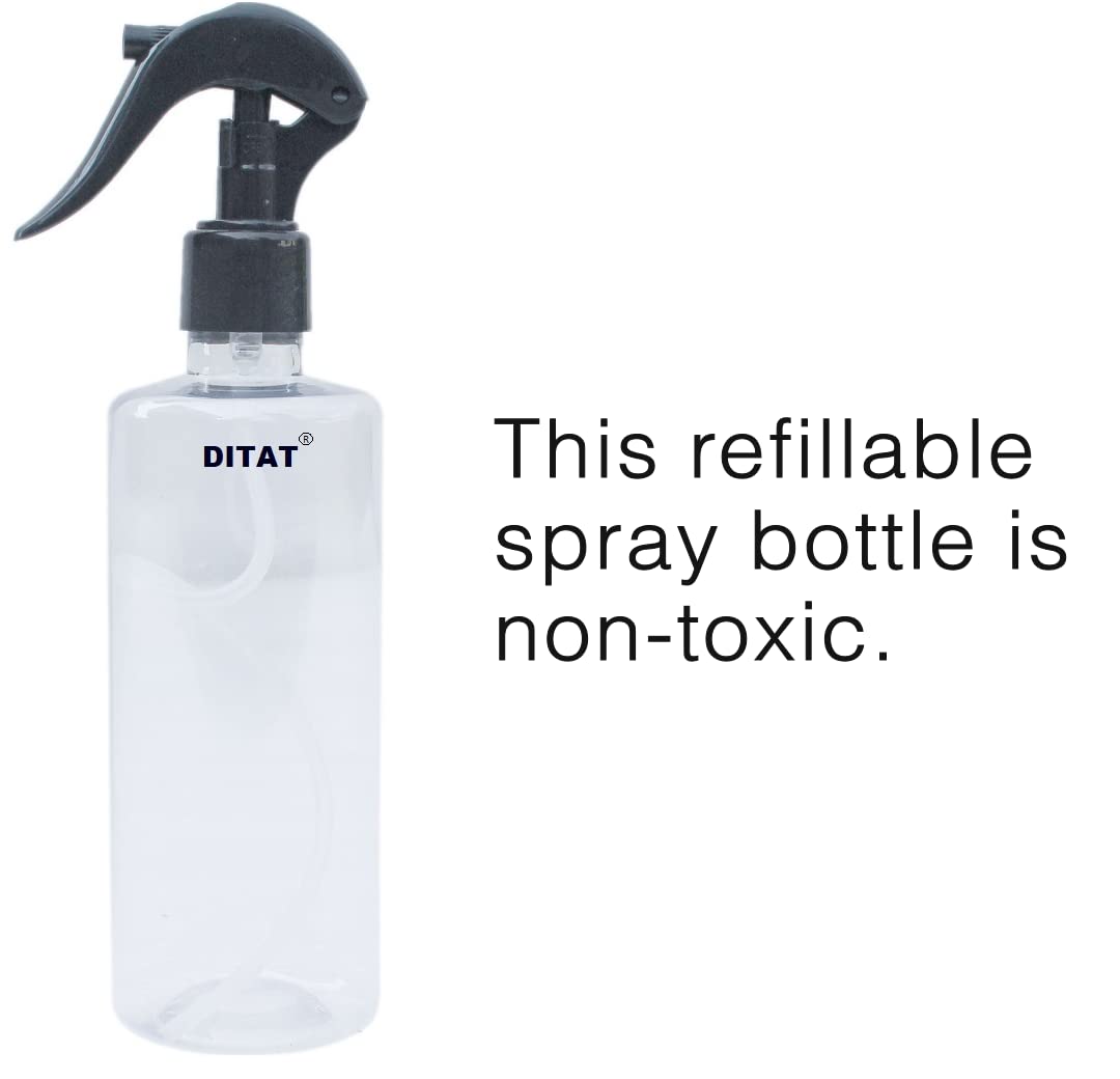 DITAT Empty Transparent Trigger Spray Bottle for Sprayer Unbreakable Plastic Sanitizer Multipurpose Mist Spray Bottle 500 ml - Pack of 2(Black) 3