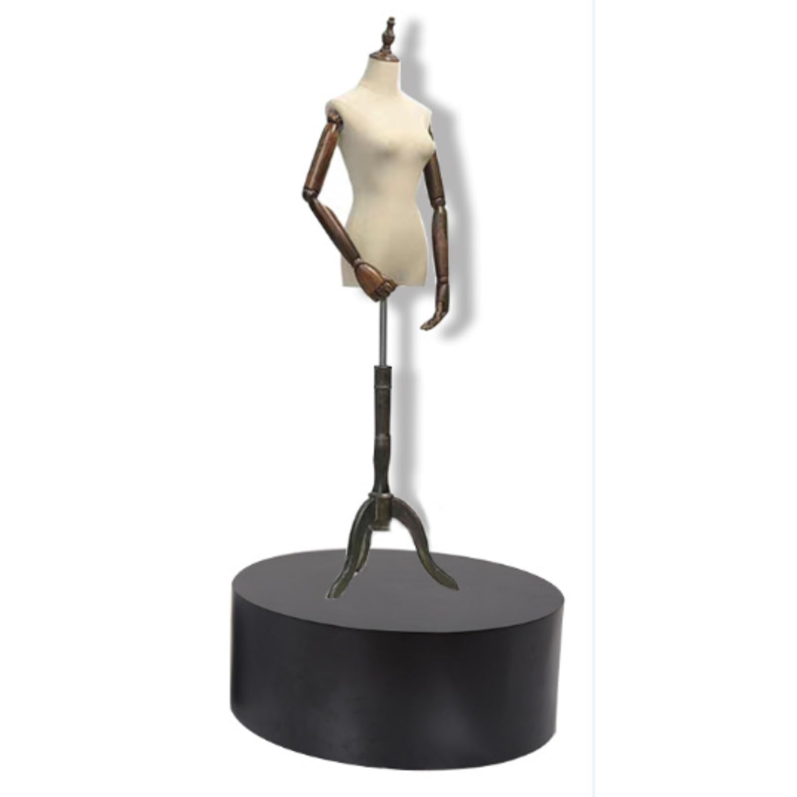 Présentoir cylindrique noir 60x30 cm pour mannequins et magasins