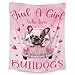 French Bulldog Blanket for Girls - 30x40 Inches Lap Size - Soft Fuzzy Plush Throws Gifts - Pink Cute Dog Throw Blanket for Living Room & Office