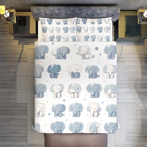 Ropa de cama de elefante para decorar dormitorios infantiles con fundas de microfibra 7