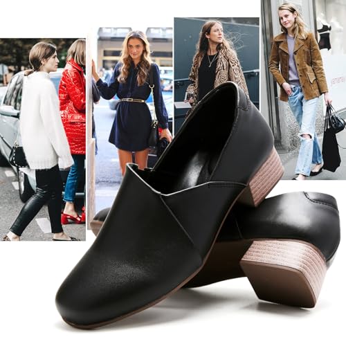 Image of UZB Loafers for Women Dress Shoes Slip On Shoes Low Heel Casual Work Office Dressy Shoes