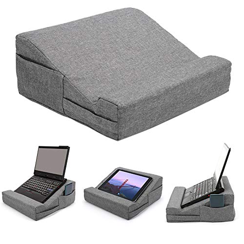 Laptop Tablet Pillow with Side Pocket, Multifunction Tablet Pillow Stand, Tablet Stand Pillow