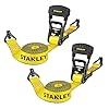 STANLEY S1007 – Correas de amarre de trinquete de 1.5 pulgadas x 16 pies, carga de trabajo segura de 1,100 libras, resistencia a la rotura de 3,300 libras, paquete de 2