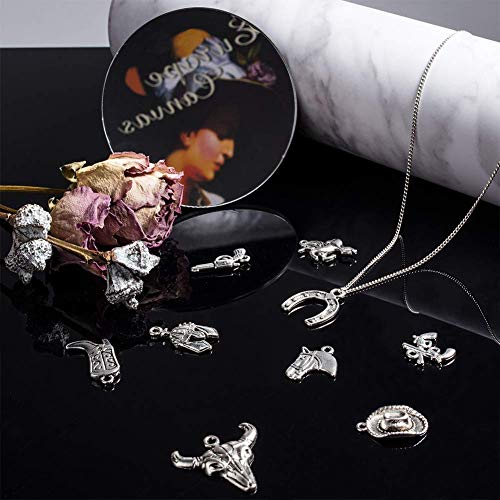 Ph Pandahall 10 Styles Western Cowboy Charms, Antique Silver Alloy Pendants Horse Cowboy Boot Gun Hat Charms For Father's Day Diy Necklace Bracelet Jewelry Making 20Pcs #TOP5