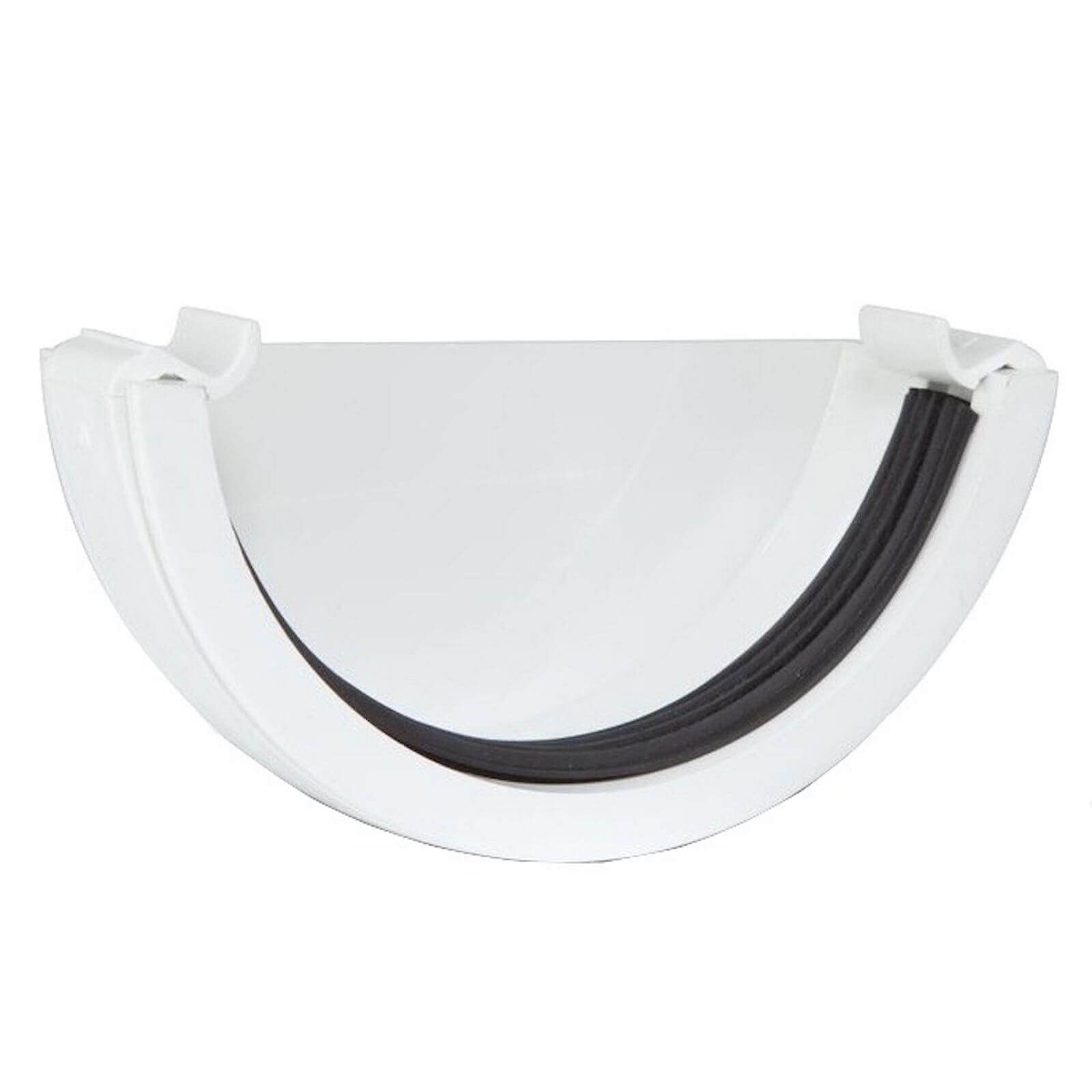 Polypipe Half Round White Polypipe Rr107 External Stopend For 112Mm Half Round Guttering System