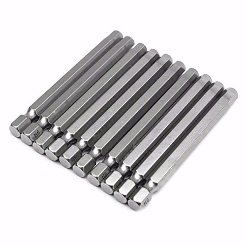 10Pcs 75Mm 1/4 Inch Shanb Destornillador Bits Set 6Mm Cabeza Hexagonal Destornillador Magnético Bits