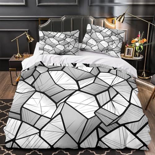 Housse de couette microfibre haut de gamme imprimé géométrique 3D - 2