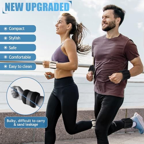 Image of BECOJADDE Ankle Weights Set of 2 (1 lb /2 lb /3 lb Each) Adjustable Wrist Weights for Women Men Wearable Arm Leg Weight for Pilates, Running, Walking, Workout, Yoga