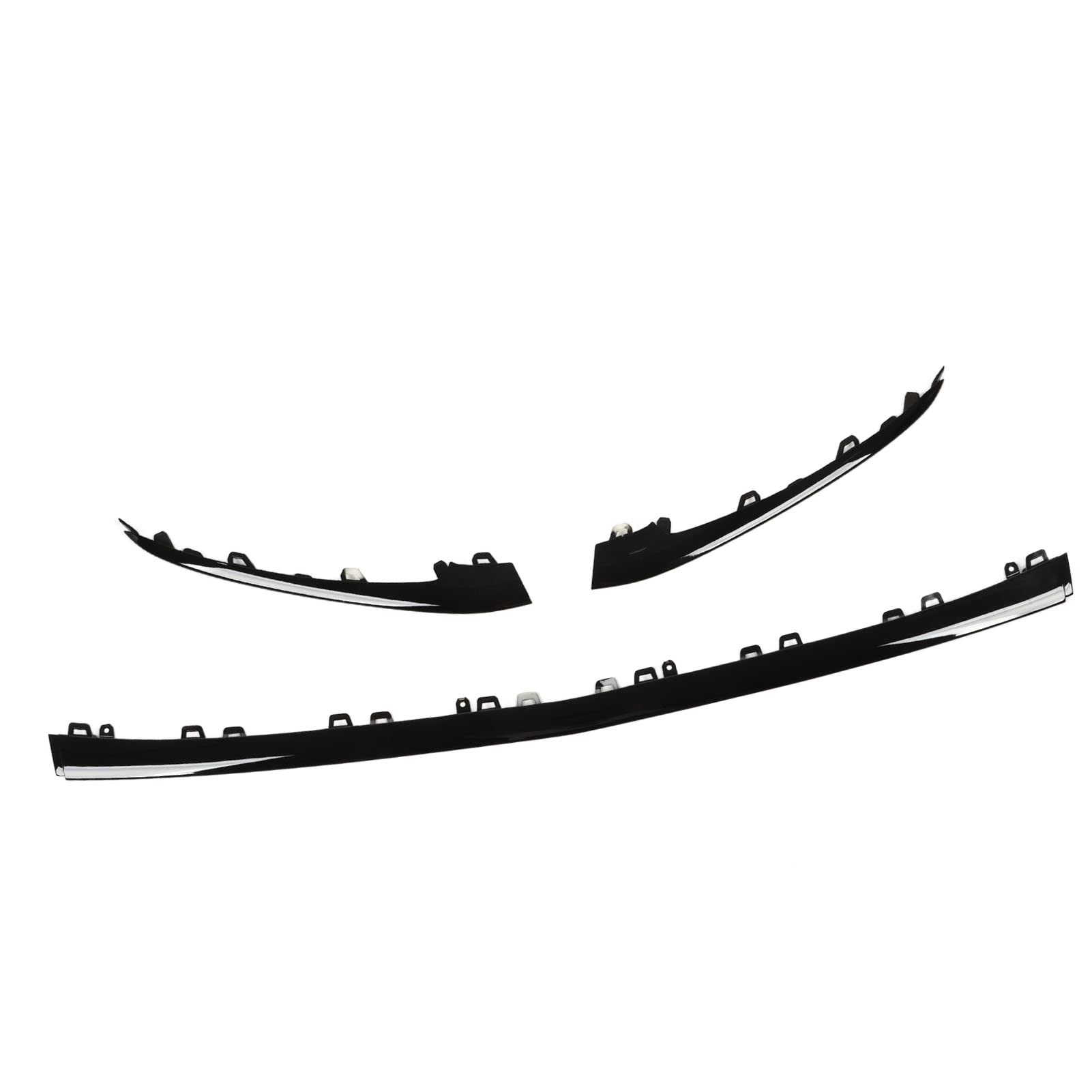 3 szt. Dolne Wykończenie Przedniego Zderzaka w Kolorze Czarnym Błyszczącym dla Klasy S W222 V222 Afit dla MG Line Facelift 2018-2020 Pakiet Nocny ABS + PC do Stylizacji Zewnętrznej Samochodu