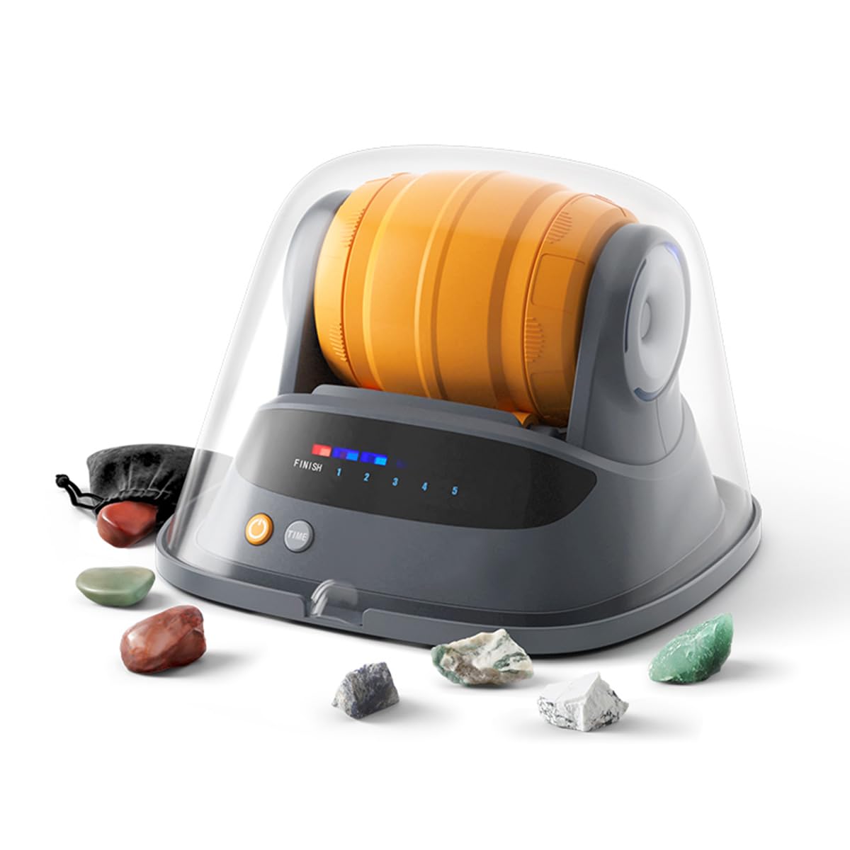 Rock Tumbler Kit, Entry Level Rock Tumbler Kit, Rock Polisher for Kids and Adults, Durable Noise Reduction Bucket, Rocks, Grit, Great STEM Hobby Kit, Educational and Fun Gift for All Ages