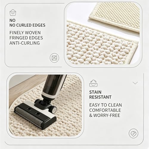 Tapis de bain en chenille gris 40 cm absorbant et lavable