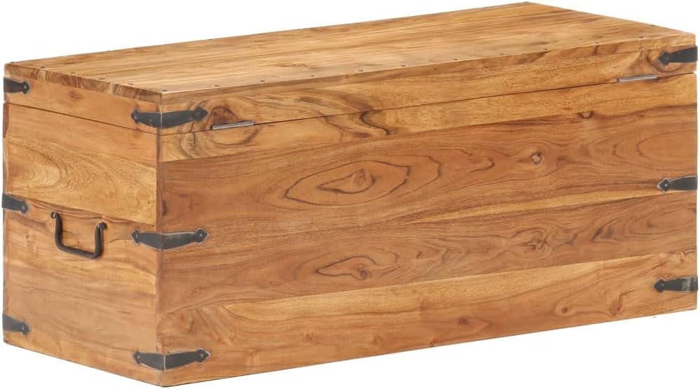 Storage Chest,Storage Trunk for Bedroom,Treasure Chest,Decorative Box,Keepsake Box,for Hallway,Entryway,Bedroom Home,Furniture Home Decor,35.4"x15.7"x15.7" Solid Acacia Wood