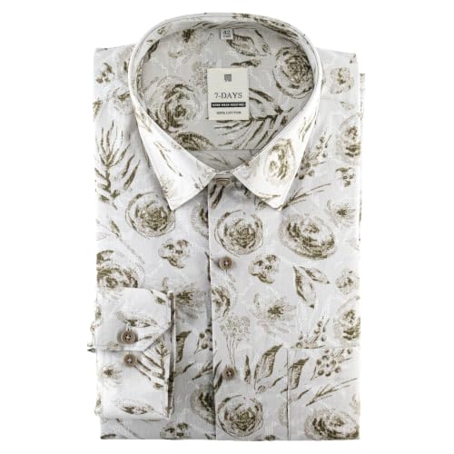 Image of 7-DAYS Men's Premium Formal Printed Shirt - 100% Cotton, Regular Fit, Full Sleeves, with Pocket - Stylish for Special Occasions.