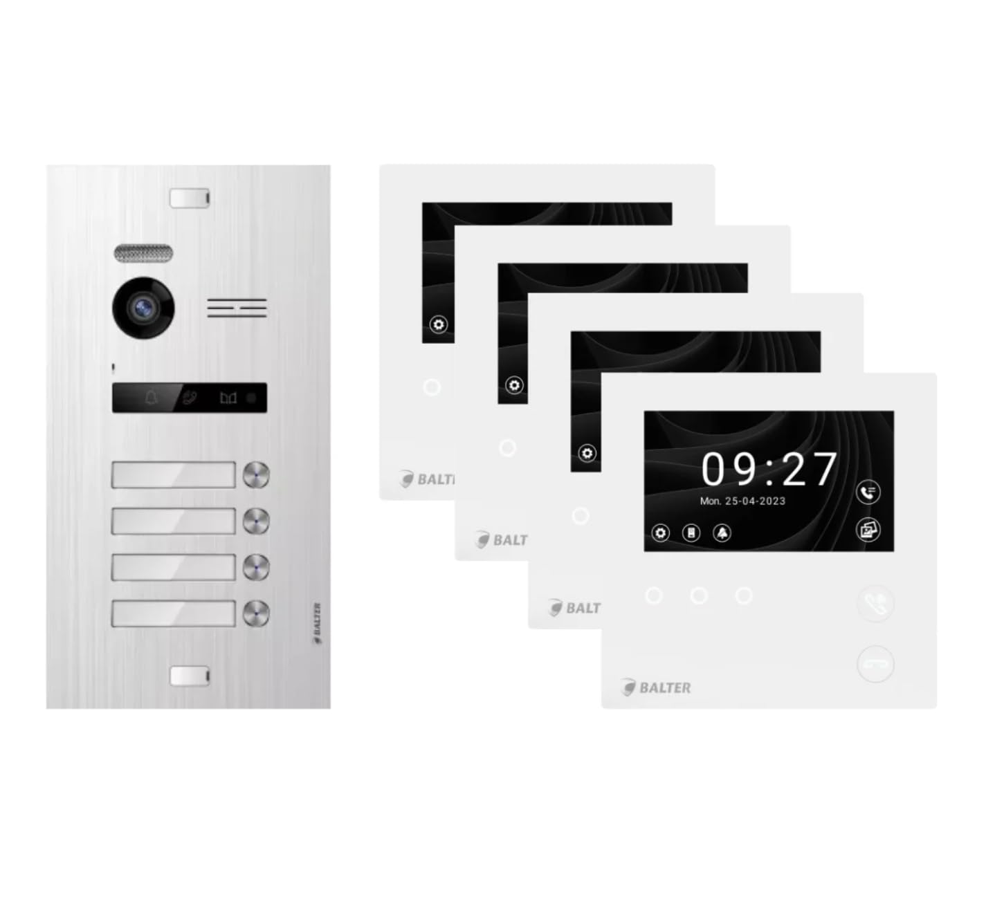 SCHUTZER Balter EVO HD - Juego de videoportero para 1 casa familiar, monitor táctil de 4,3" + cámara Full HD, ampliable a 4 monitores y 1 estación de puerta