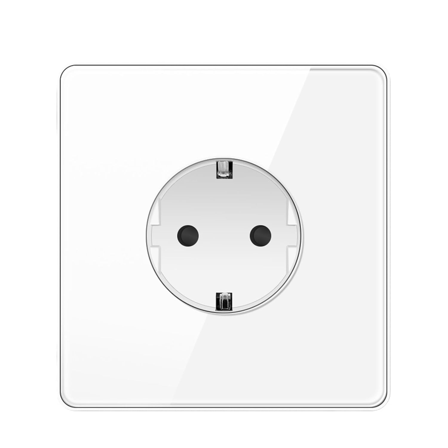 Wall Socket, Full Mirror Panel 86mm*90mm, EU Standard Electrical Plug,16A 250V,Household(White)