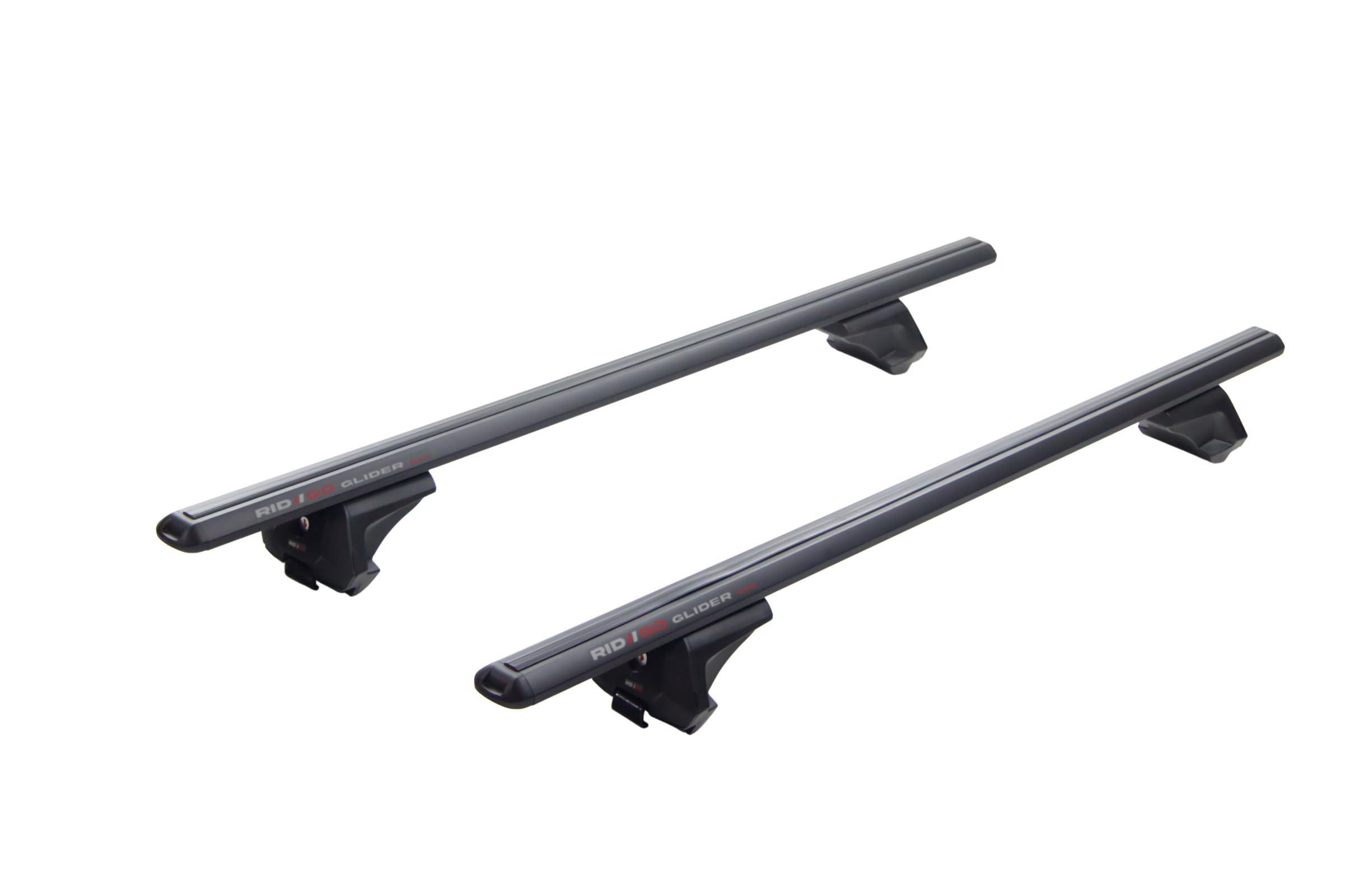 RIDIGO Glider EVO Dachträger für Ford Focus 4 IV MK4 (Turnier) ab 2018 | Aluminium, 75 kg Tragkraft, geschlossene Dachreling, Schwarz