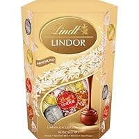 Lindt Schokolade LINDOR Kugeln Mischung | 500 g | 38 Kugeln mit zartschmelzender Füllung (Vollmilch, Weiß, Dark und Haselnuss) im süßen Cornet | Pralinen Geschenk | Schokoladen Geschenk