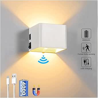 REV LED Indoor Wall Light - Wall Lighting With Battery, 120 Lm, Dimmable, 360° Rotation, Wireless Reading Lamp - Ideal For Hallway, Bedroom And Living Room, Black - View #2