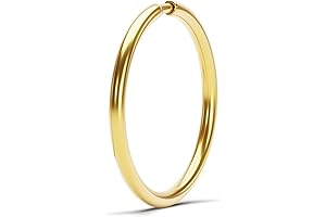14K Real Gold Septum Nose Ring with Seamless Snug Fit
