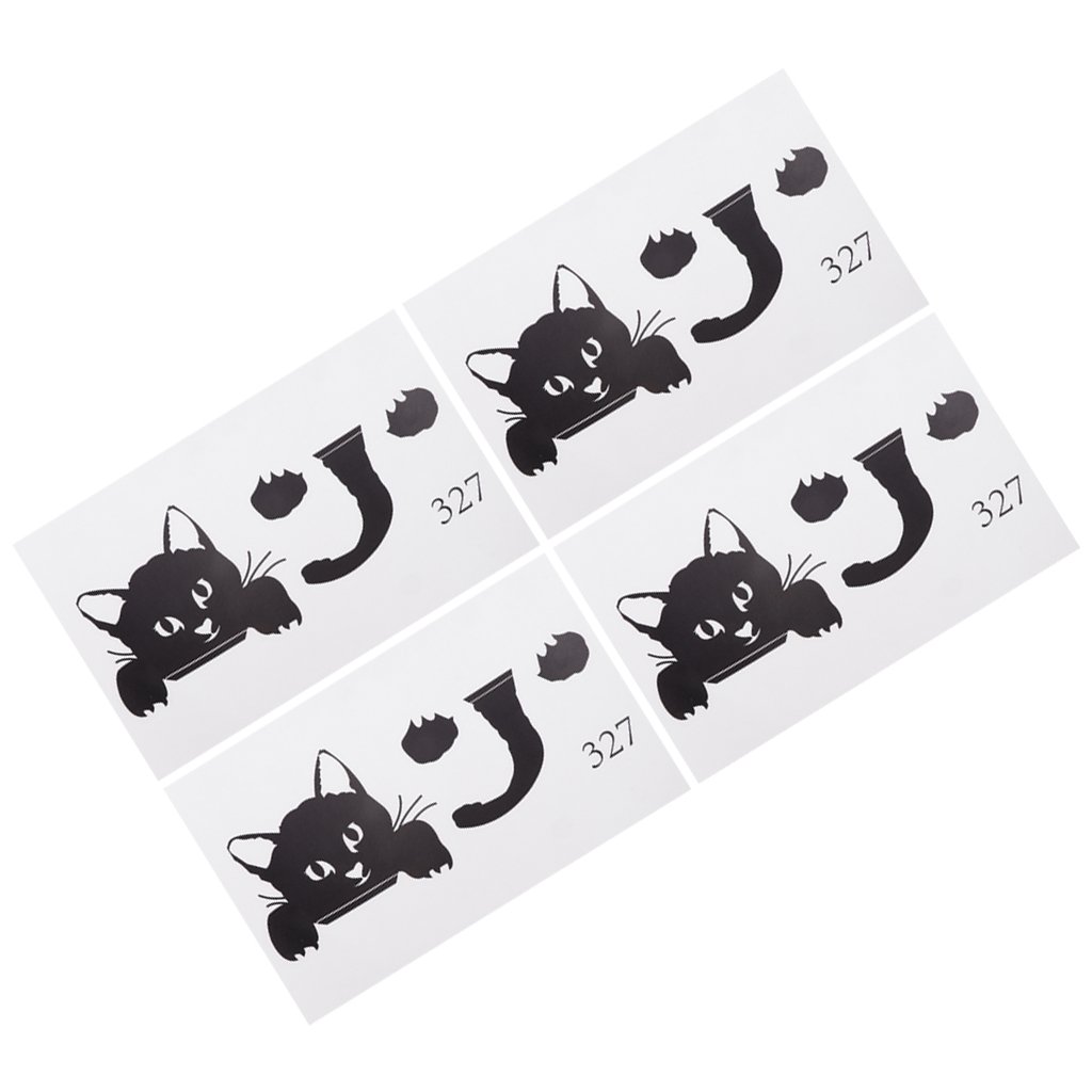 SKKWJEGE 4 Pieces DIY Black Funny Cat Wall Switch Stickers Wall Decals Home Room Decor