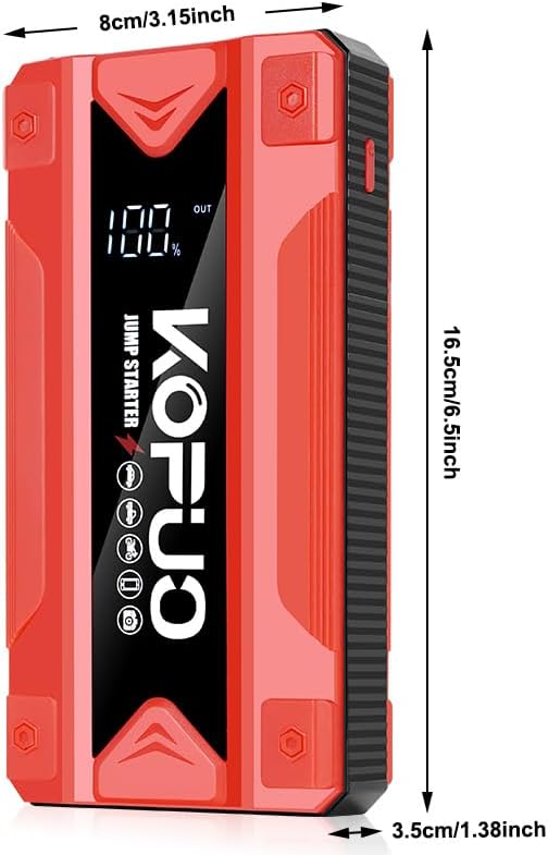 KOPUO R25S Jump Starter dimensions