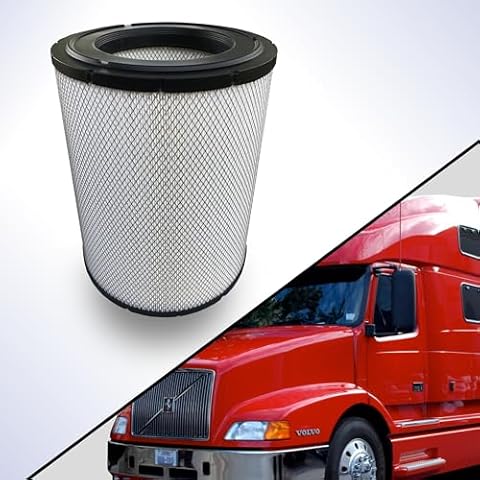 AMPLER's AF25435 / 8076195 - Replacement for Volvo VNL 770 660 610 Truck Engine Air Filter 1998-2001, Compatible with Volvo VN VMD, Volvo Engine D12 ISX N14 Detroit 60 Replaces LAF5722 RS3740 P540388 Cover