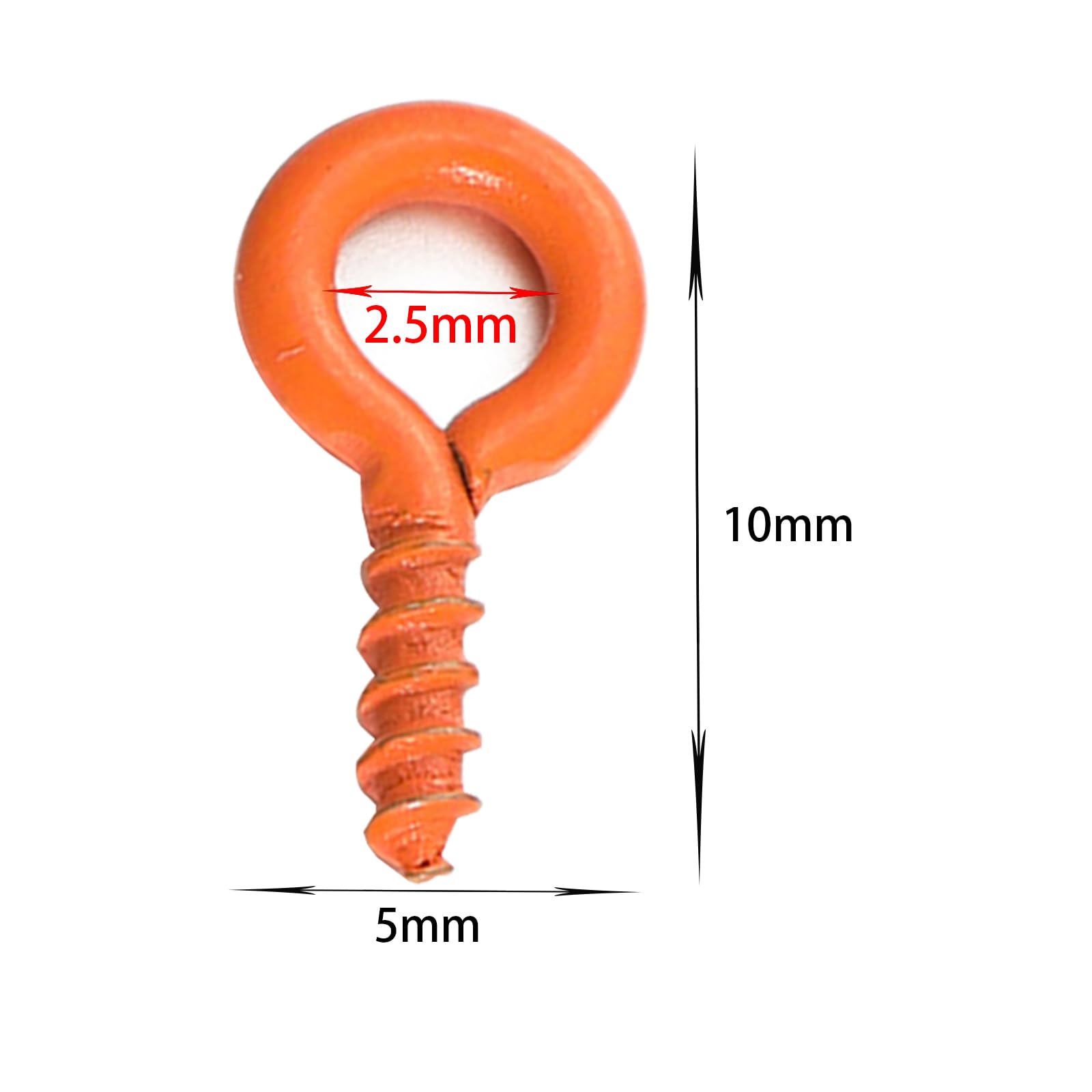 1 Pack Eye Bolts Screw,(About 100PCS),Metal Goat's Eye Screws,5 * 10mm Chrome Plated Eye Bolts,Mini Screw Eye Pin For for DIY Jewellery Making Orange - Image 2