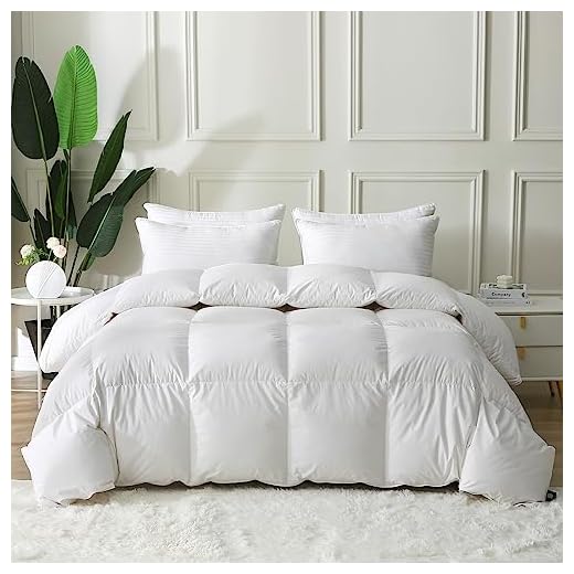 BPC Queen Size Down Comforter - Goose Duck All Season Down Comforter with Filling Down and Feather and Cotton Cover - Duvet Insert or Stand-Alone Down Comforter