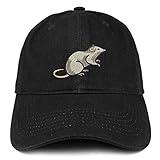 Trendy Apparel Shop Rat Embroidered Unstructured Cotton Dad Hat - Black