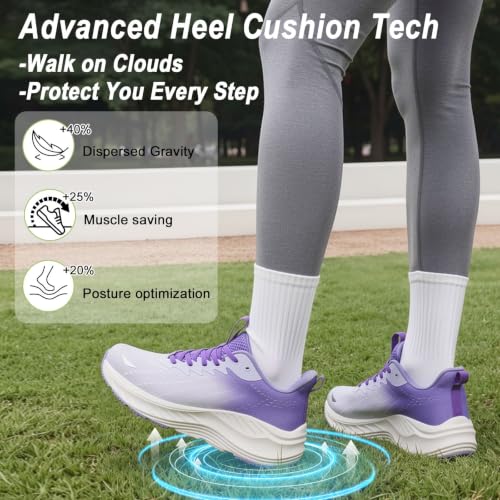 Image of Women's Slip On Walking Shoes Wide Cushion Running Tennis Shoes with Arch Support Insole, Non Slip Sole for Nursing Workout Gym Athletic Fashion Sneakers 6-12
