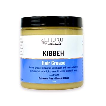 Uhuru Naturals ORIGINAL Kibbeh Hair Growth Grease with Rosemary & Mint Hair Thinning & Hair Loss Treatment for Men & Women | Regrowth, Strengthening & Lengthening for All Hair Types 4 oz