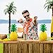 Blulu 10 Pcs 14 Inch Pineapple Decorations for Tropical Flamingo Party Hawaiian Luau Party Paper Pineapple Honeycomb Tissue Centerpieces for Table Decor Summer Beach Decor Hanging Decoration(10 Pcs)