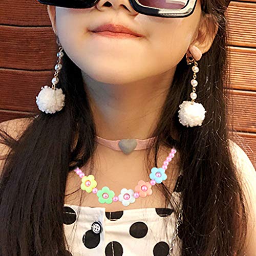 obmwang 30Pcs Princess Necklace Bracelet Set, Teenager Costume Jewelry Play Jewelry for Women Dress Up Pretend Play Party Favors