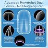 Dual Toe Nail Forms for Poly Gel Extensions, Reusable Full Cover Wide French Toenail, Press on Toenails for Women Extensions Home DIY Nail Salon 300PCS 15Sizes
