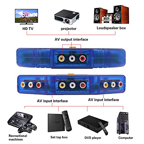 Rca Splitter With 3-Way Audio, Video Rca Switch Box + Rca Cable,3 Way Port Splitter Rca Audio Video Av Switch Box Game Selector (3 In 1 Out) #TOP4