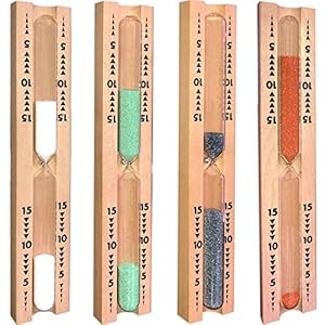 WEIGAND® Sanduhr BUCHE MIT Reflex Spezial Sand I Inkl. Schrauben I Quality Time I Laufzeit 15 Minuten I gut ablesbar I 360° Drehgestell I Saunazubehör I Sauna I Zubehör (Reflex-Weiß)