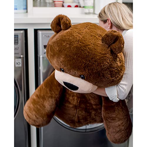 Animal Adventure | Sqoosh2Poof Giant, Cuddly, Ultra Soft Plush Stuffed Animal with Bonus Interactive Surprise - 54\" Bear , Brown