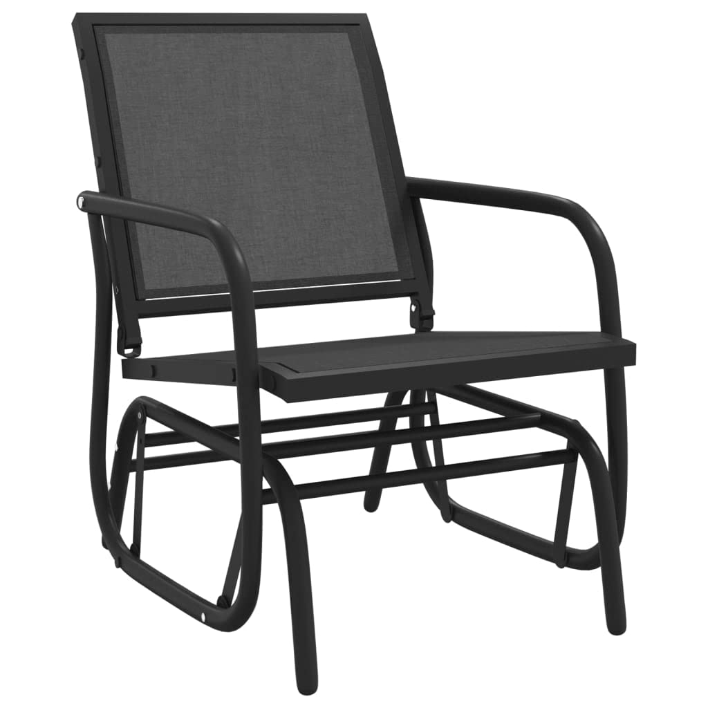 2 sedie a dondolo da giardino, 61 x 76 x 87 cm, in acciaio textilene, resistenti alle intemperie, regolabili, per terrazza, balcone, giardino, con comodo schienale e braccioli, per