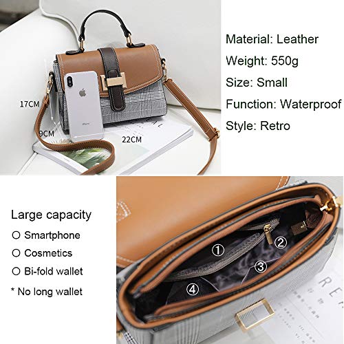 zhongningyifeng Crossbody Purse for Women Shoulder Bag PU Leather Waterproof Retro Fashion Handbag Small3