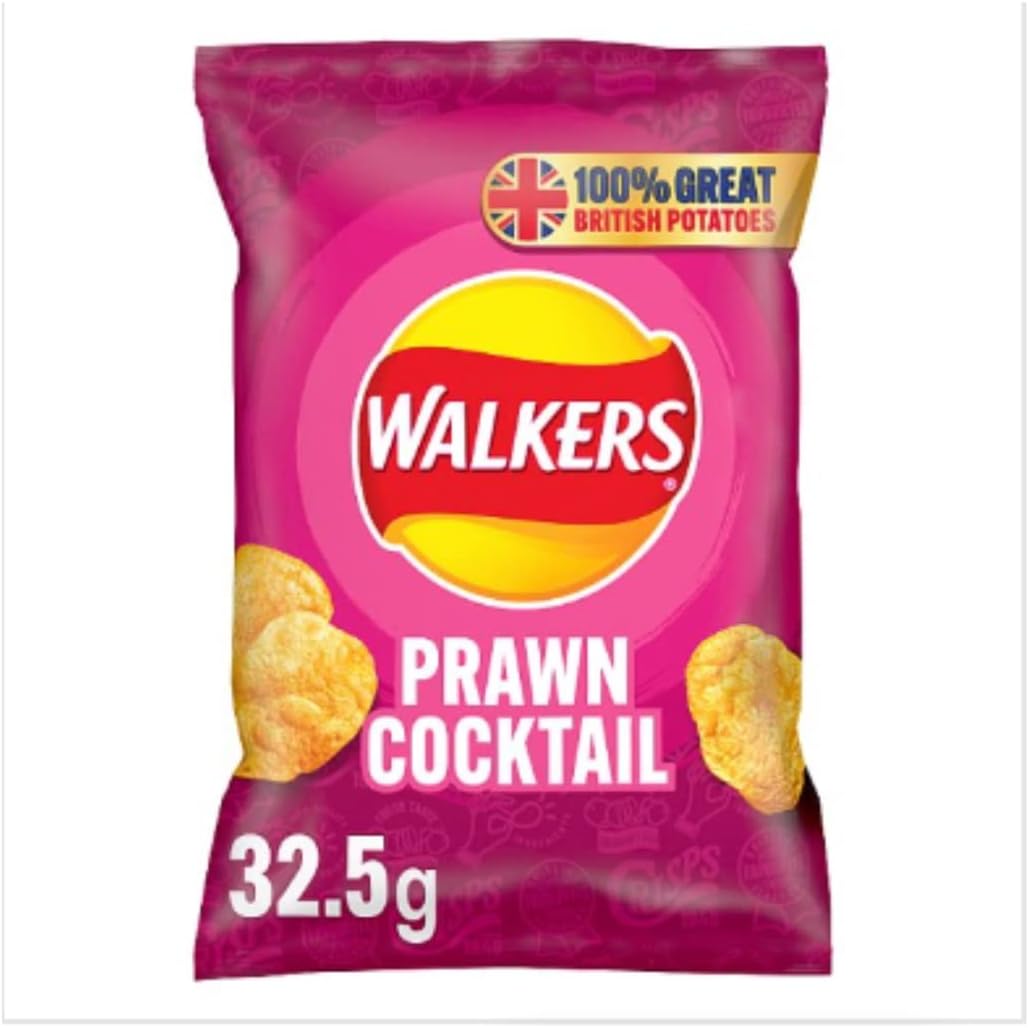 Walkers Prawn Cocktail Crisps 32.5g x Case of 32