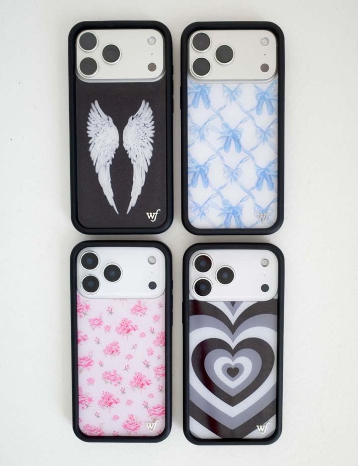 Image of Wildflower Cases - Compatible with iPhone 16 | Protective Black Bumper, 6.5ft Drop Test Certified, Women Owned Small Business | Forget Me Not Floral Pink