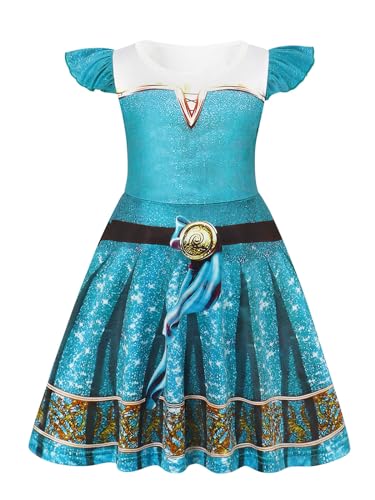 AmzBarley Girls Nightgowns Princess Nightgown Pajamas Nightdress for Little Kids Nightie Sleepwear Flutter Sleeve Night Gown Sleep Dress Dark Green01 Size 6(5-6Years)