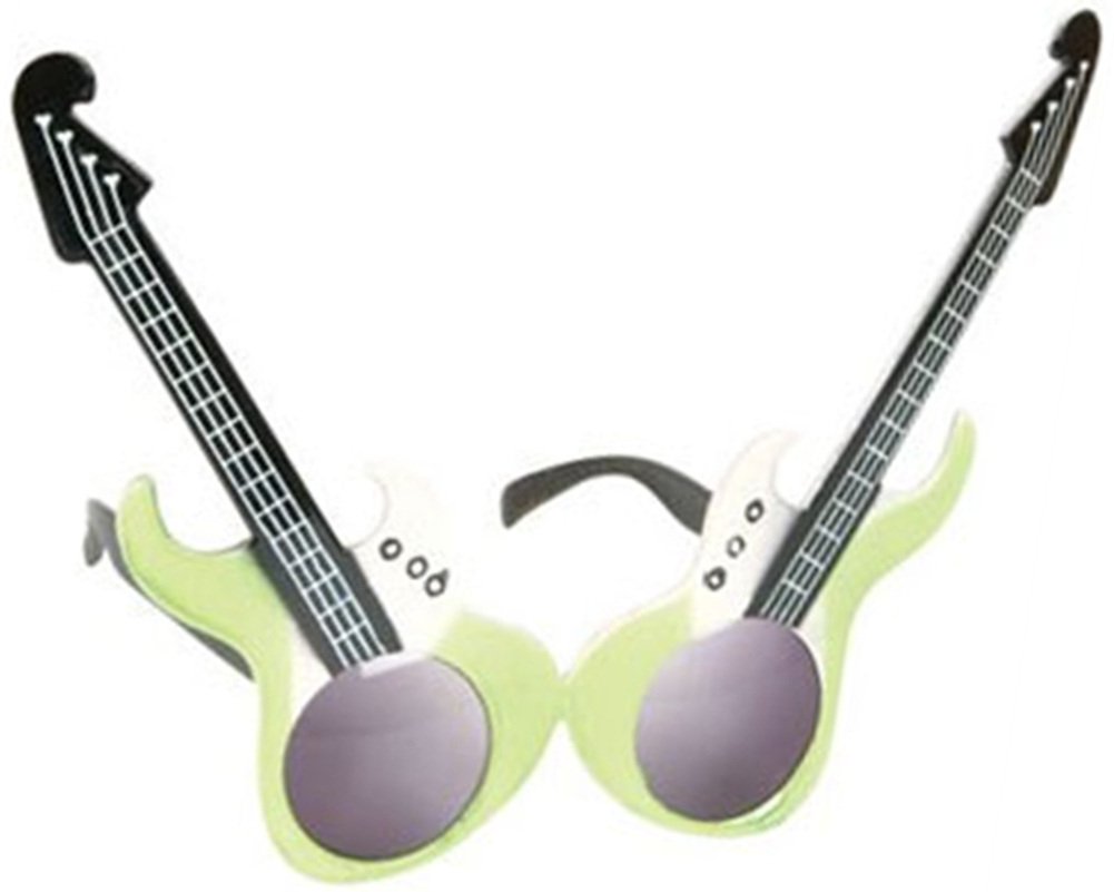 Rock n Roll Star Hero Green Guitar Glasses Sunglasses