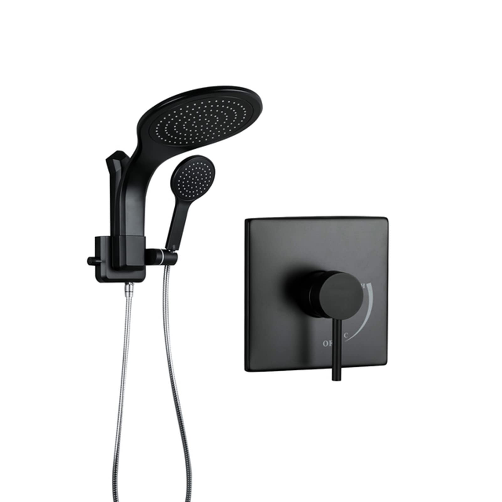 SBCGFY Faucets,Faucet/Tap,Shower Faucet Set Matte Black, Brass Dual-Faucet Bathroom Mixer Faucet Set With Handshower And Rainfall Showerhead, Cold And Hot Bathroom Faucet Set Mixer Tap