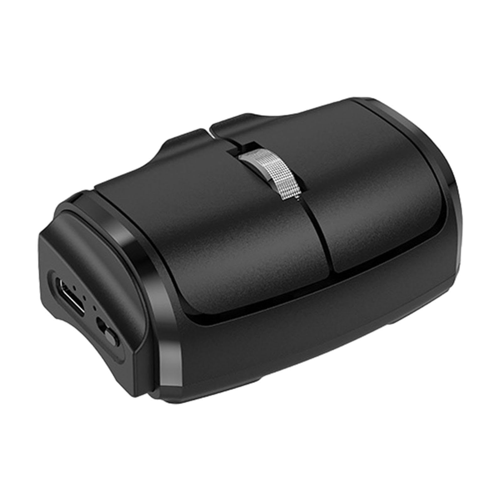 2 set di mouse ergonomici con anelli per le dita, leggeri, per ufficio e casa, mini mouse ottico, nero