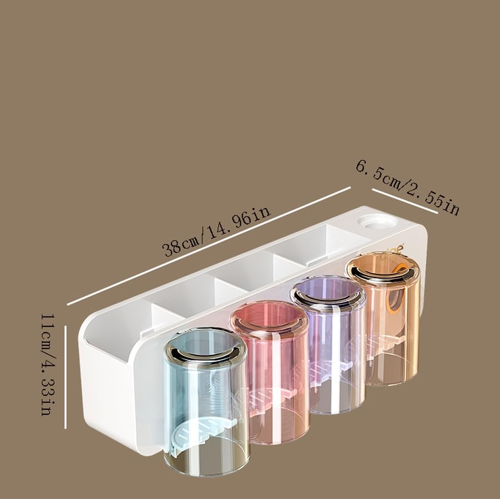 Estante for cepillos de Dientes, sin Perforaciones, montado en la Pared, Taza for Enjuague bucal, Cepillo, Taza de Dientes de Color, Estante de baño montado en la Pared, Estante Familiar