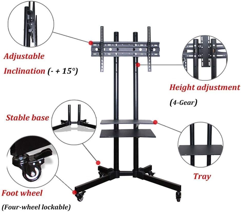Soporte móvil para TV con ruedas para TV curvas miniatura 2