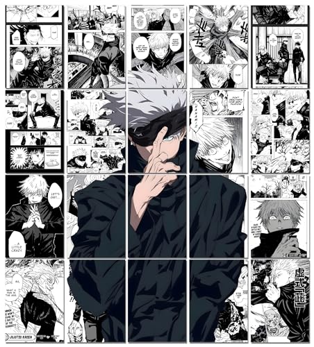 Image of Moment Prints Gojo Satoru Manga Collage Poster Set - Set of 20, 210 mm x 297 mm, 300 GSM Paper, Anime Posters, Gojo Poster (Gojo Manga 1) - Glue Dots Included, Cardstock